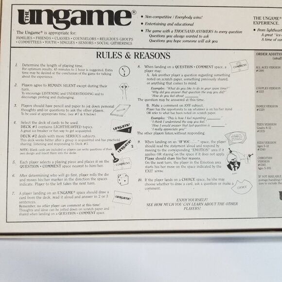 Vintage THE UNGAME The Christian Version 1984 Family Board Game 2-6 Players - Picture 4 of 12